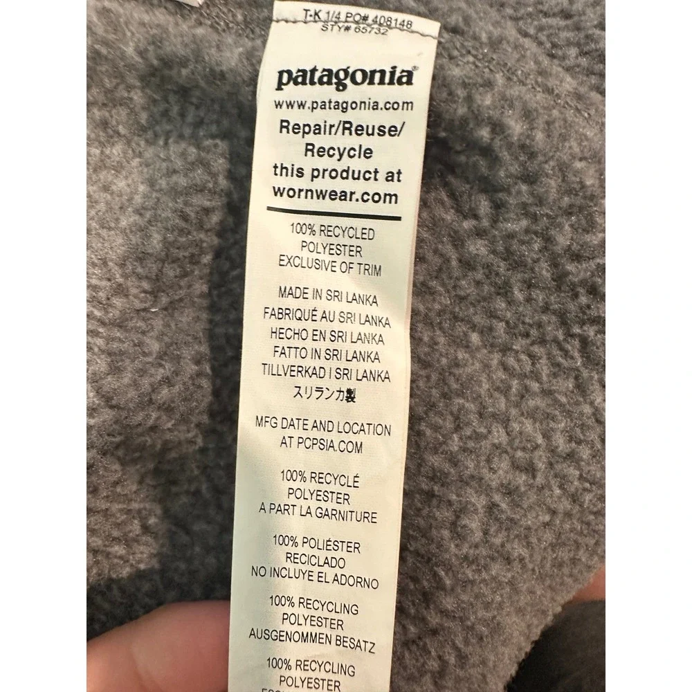 Patagonia Kids Better Sweater Full Zip Fleece Jacket Grey Heather Size M 10